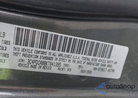 2019 Dodge Journey Se Value Package из США, поврежденный, VIN 3C4PDCAB8KT841395